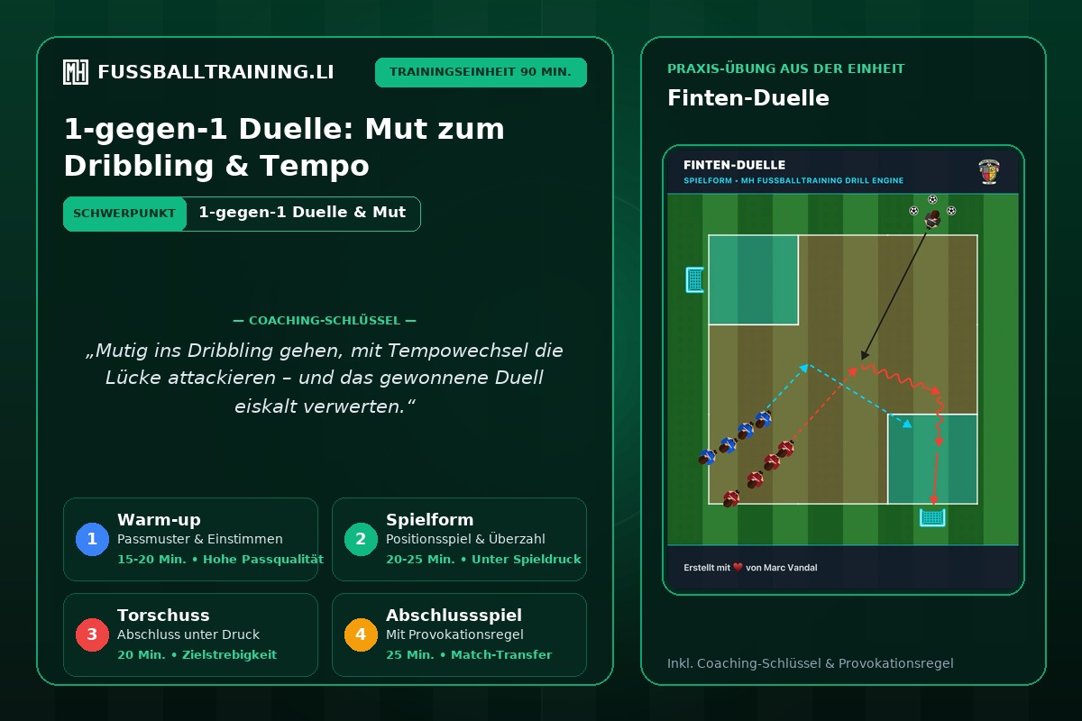 1-gegen-1 Duelle: Mut zum Dribbling & Handlungsschnelligkeit