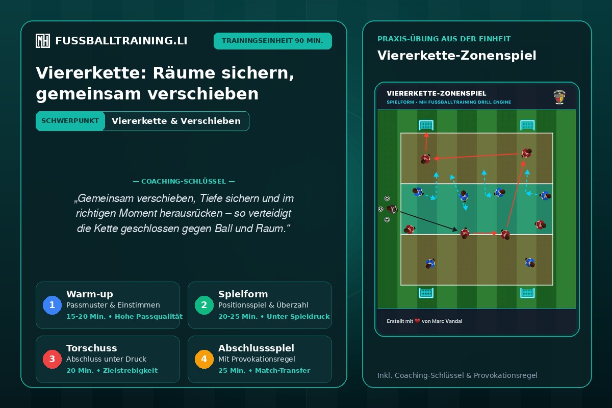 Viererkette: Räume sichern, gemeinsam verschieben